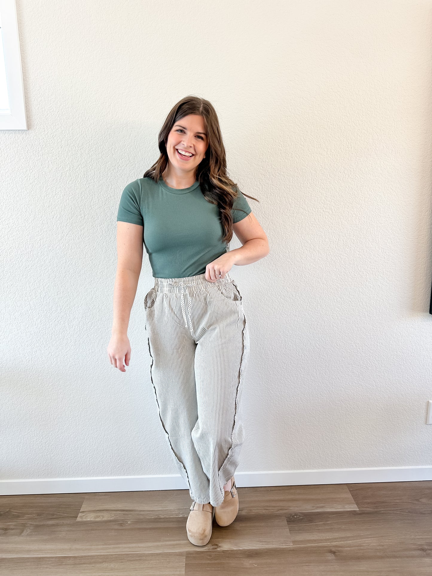 Dusty Sage Stripe Pants