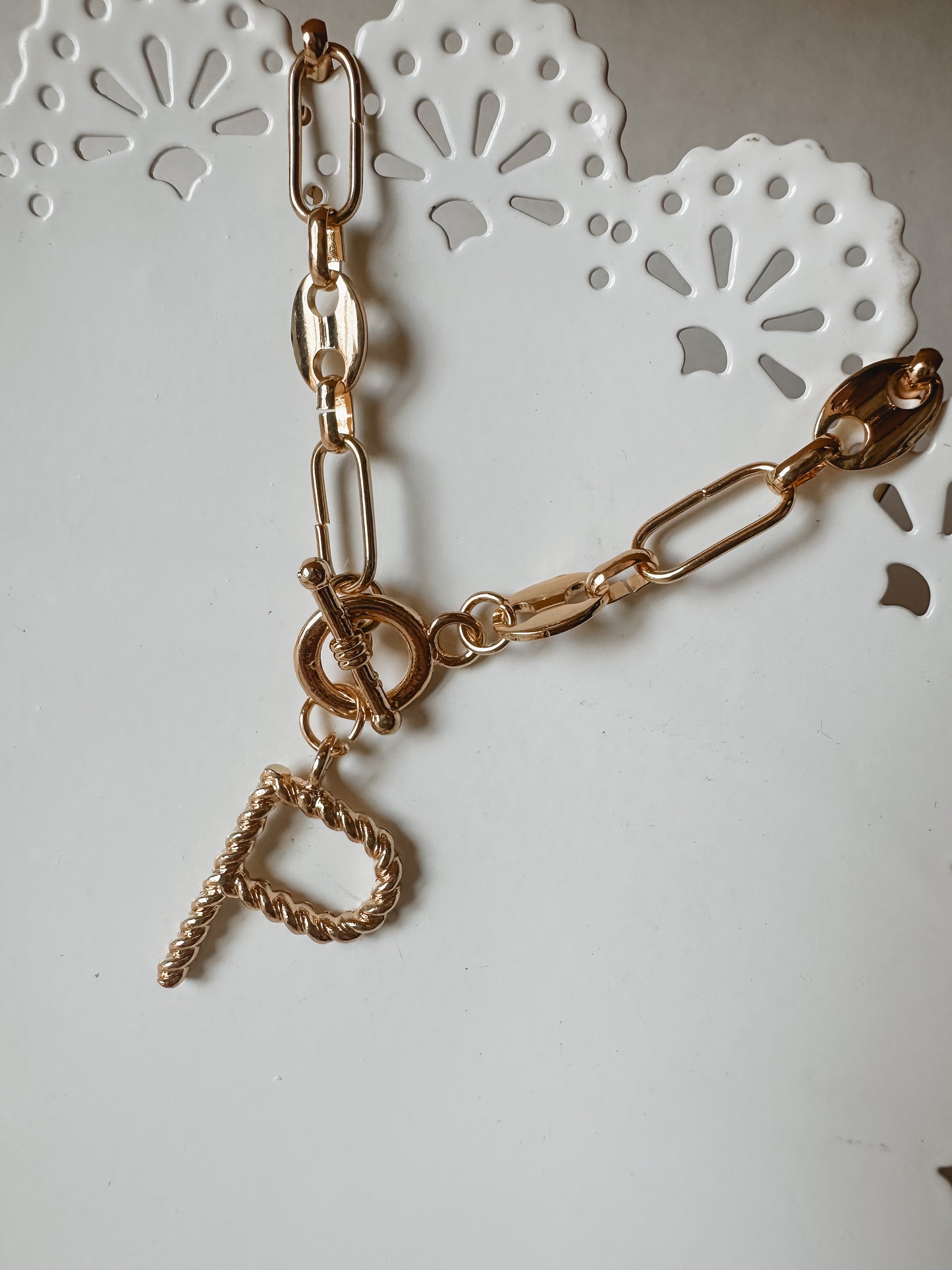Chunky Chain Initial Necklace