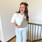 Ivory Knit Button Tee