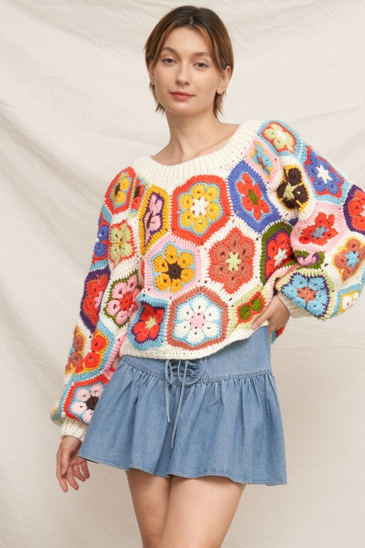 Cream Crochet Sweater - PREORDER