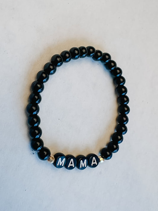 MAMA Black Stretch Bracelet