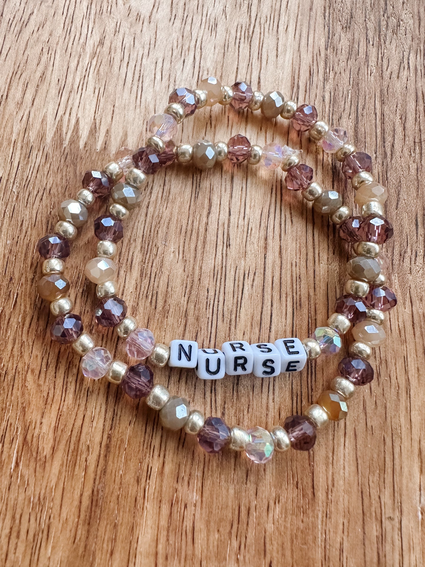 Pretty Purple NURSE Bracelet Set