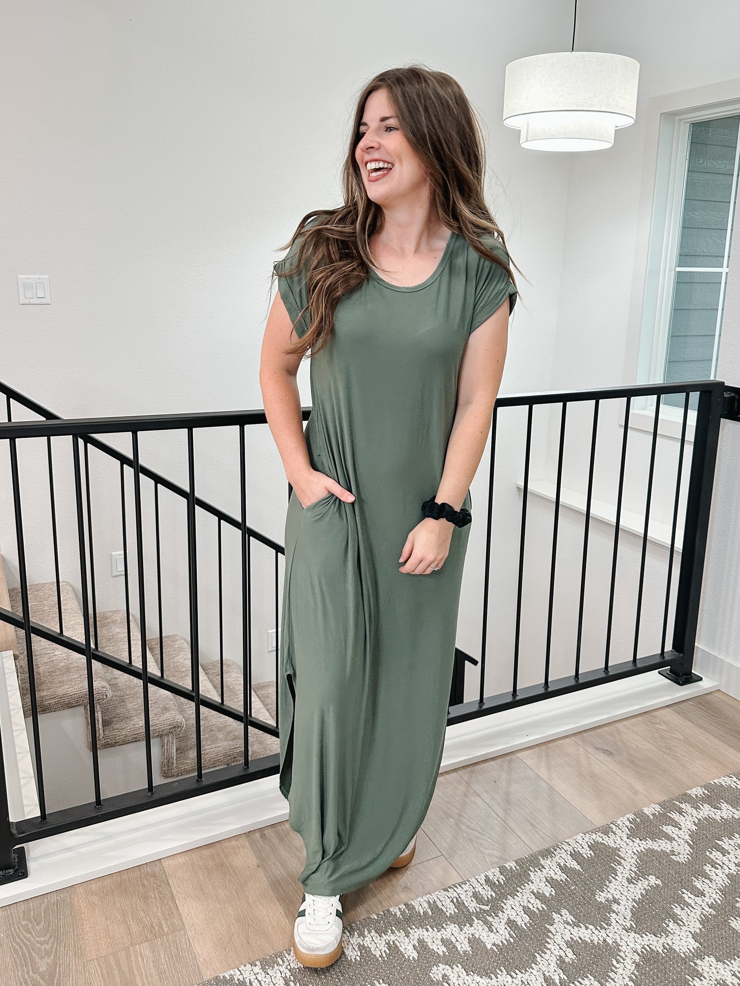 Soft Olive Maxi Dress