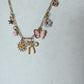 Pink Bow Charm Necklace