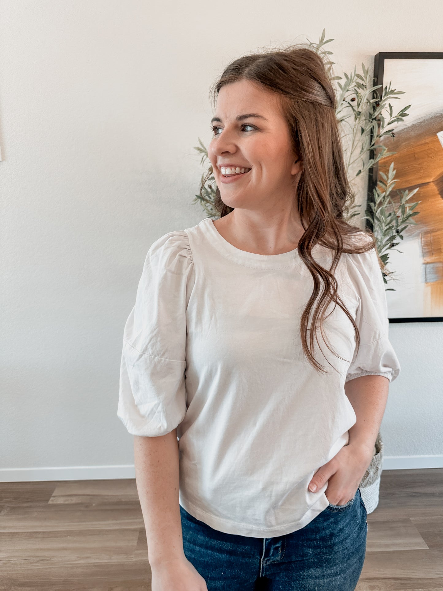 Essential Puff Sleeve Cotton Top