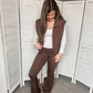 Brown Crossover Waist Yoga Pants