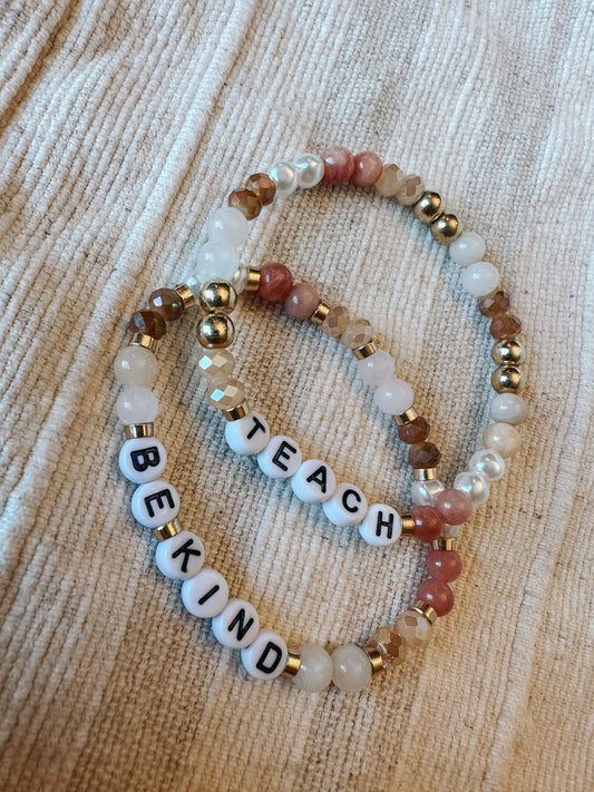 Be Kind / Teach Stone Bracelet