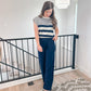 Navy Stripe Knit Top