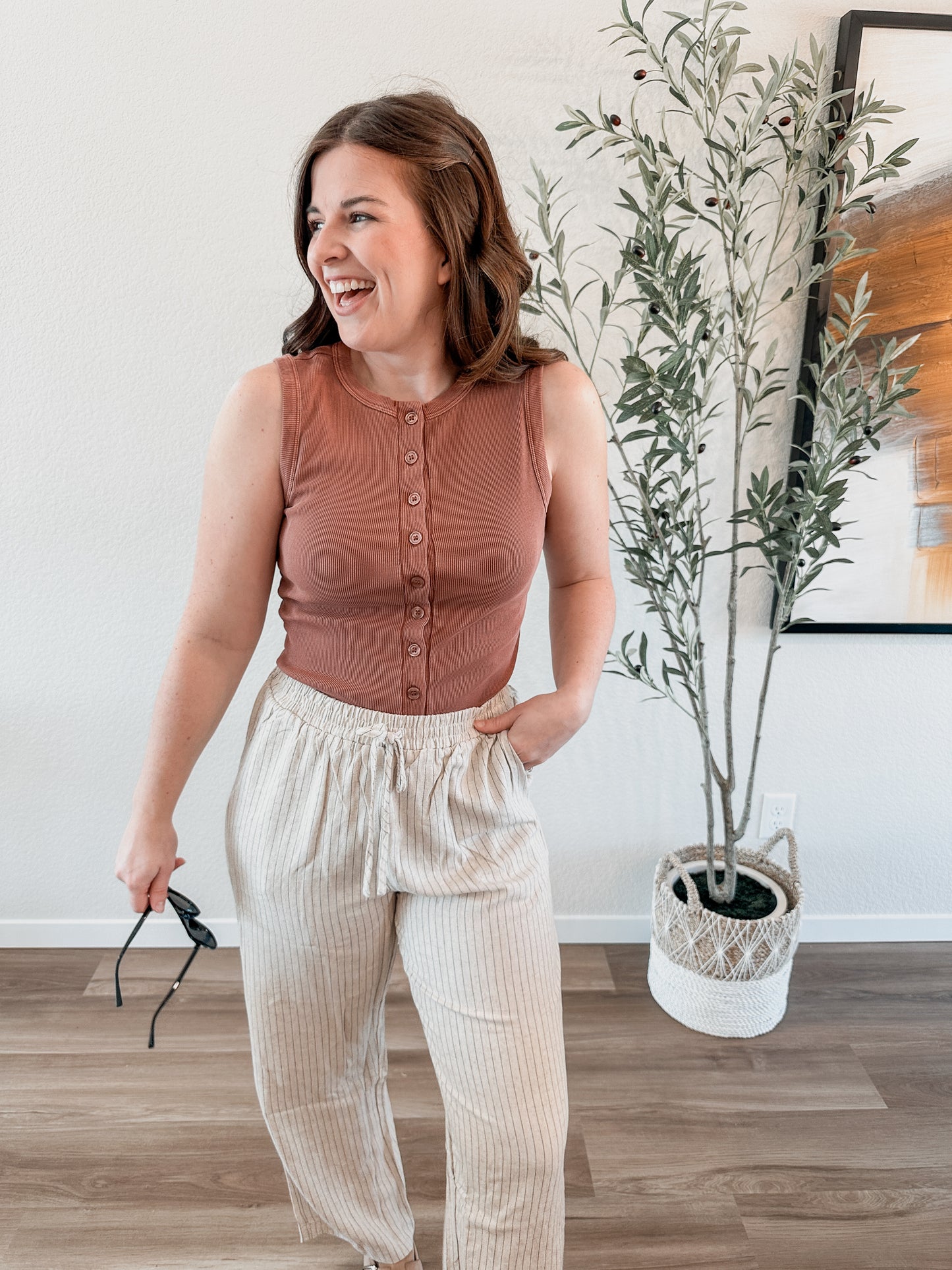 Terracotta Button Tank