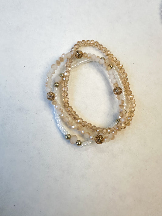 Natural Shimmer Bracelet Stack