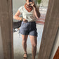 Navy Stripe Tie Shorts