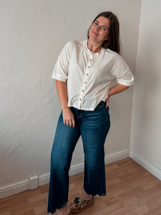 Wide Leg Dark Wash Jeans