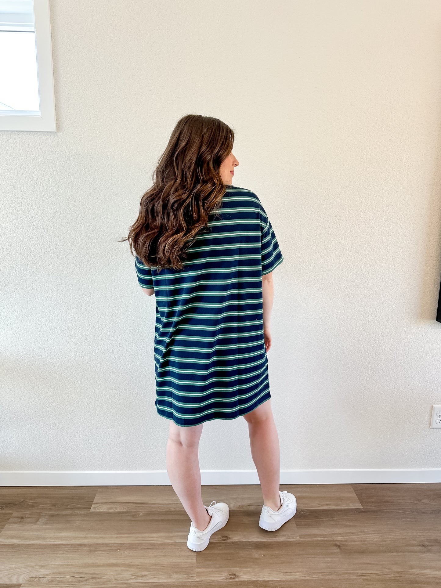 Stripe Short Sleeve Tee Dress