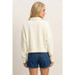 Cream Button-Front Henley Sweatshirt