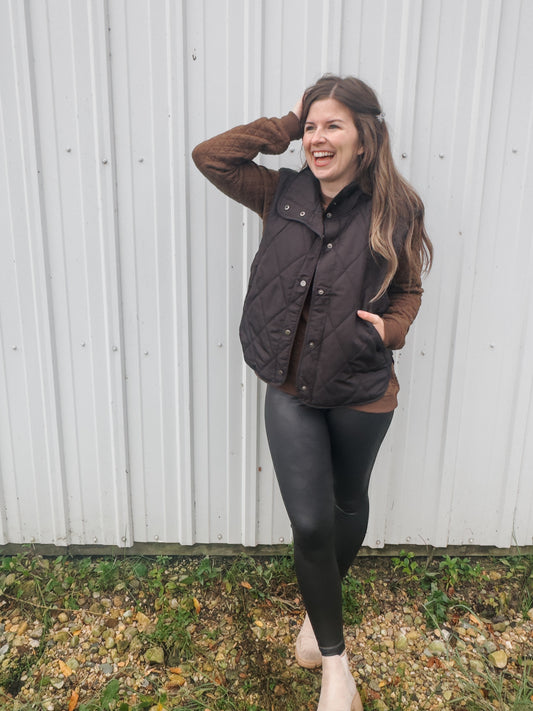 Black Quilted Vest