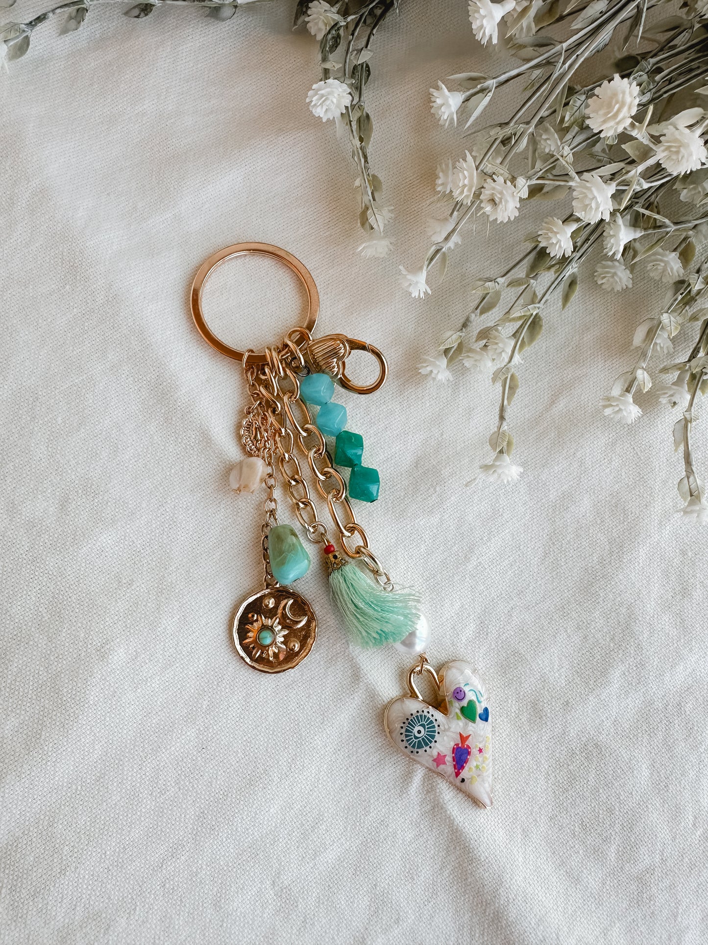 Mystical Hearts Handmade Keychain