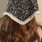Lace Trim Bandana Scarf
