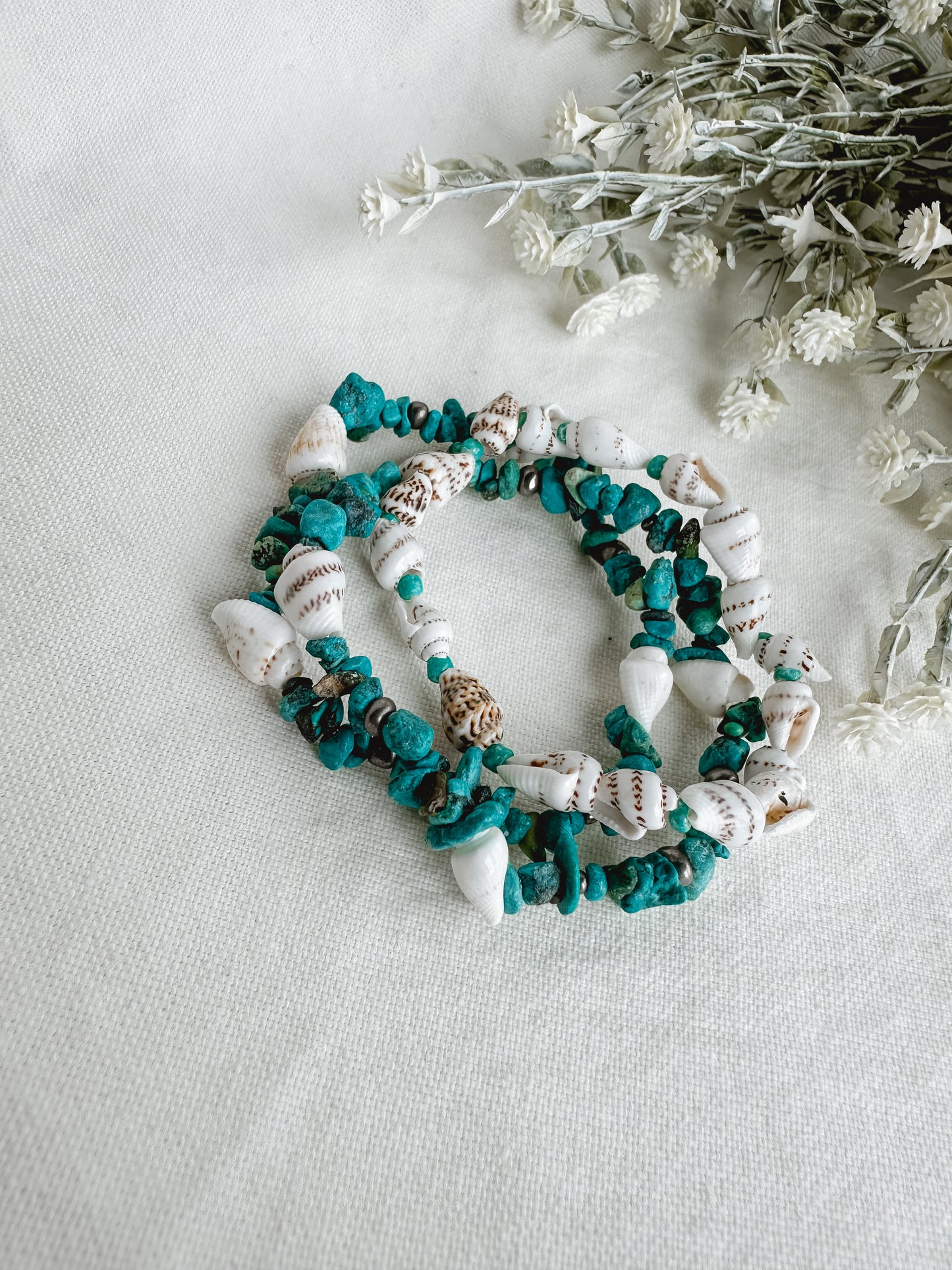 Turquoise Shell Bracelet Set