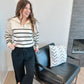 Stripe Quarter Zip Sweater