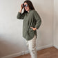 Olive Pin Stripe Linen Oversized Shirt