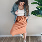 Drawstring Midi Skirt