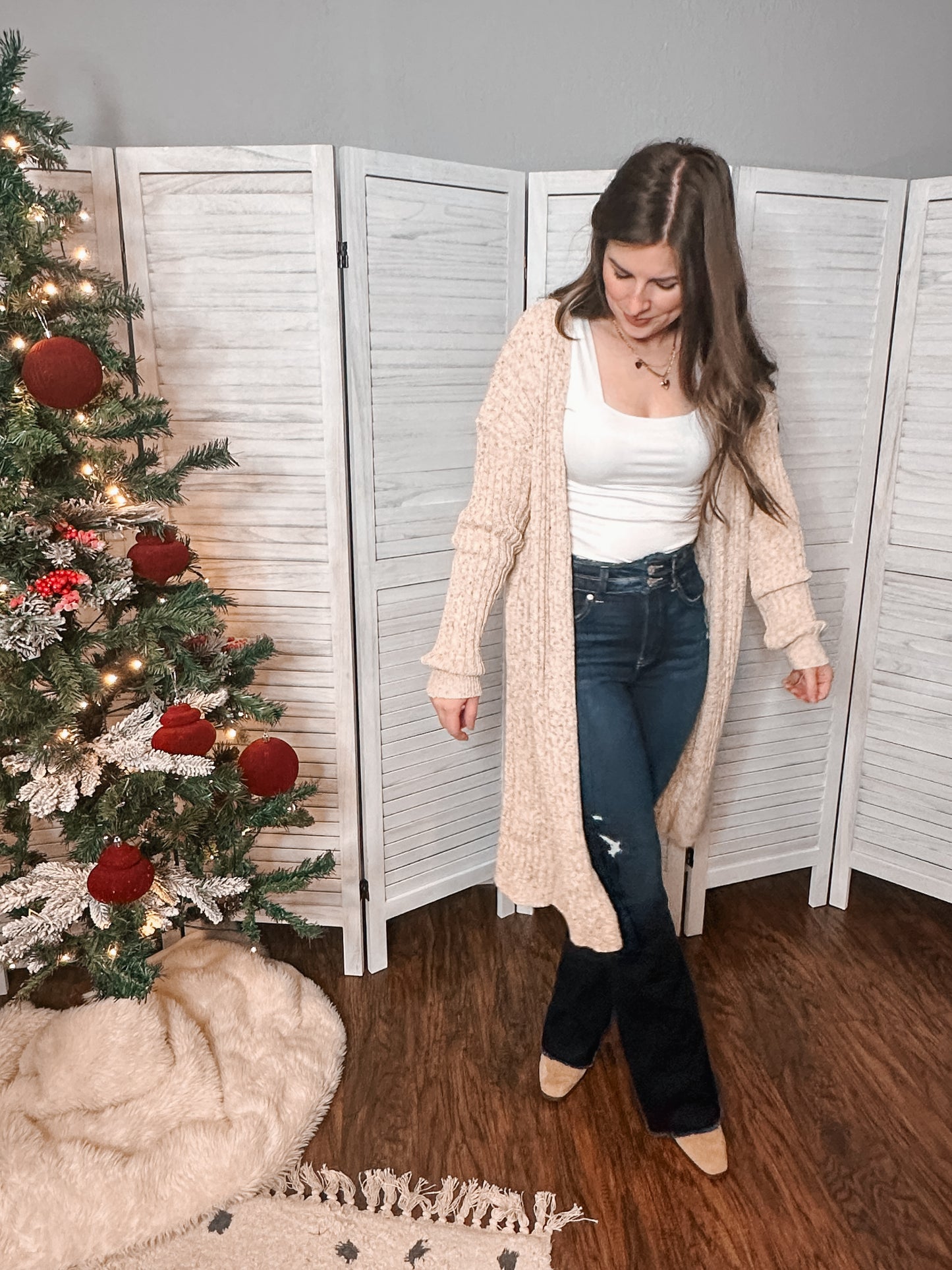 Oatmeal Midi Duster Cardigan