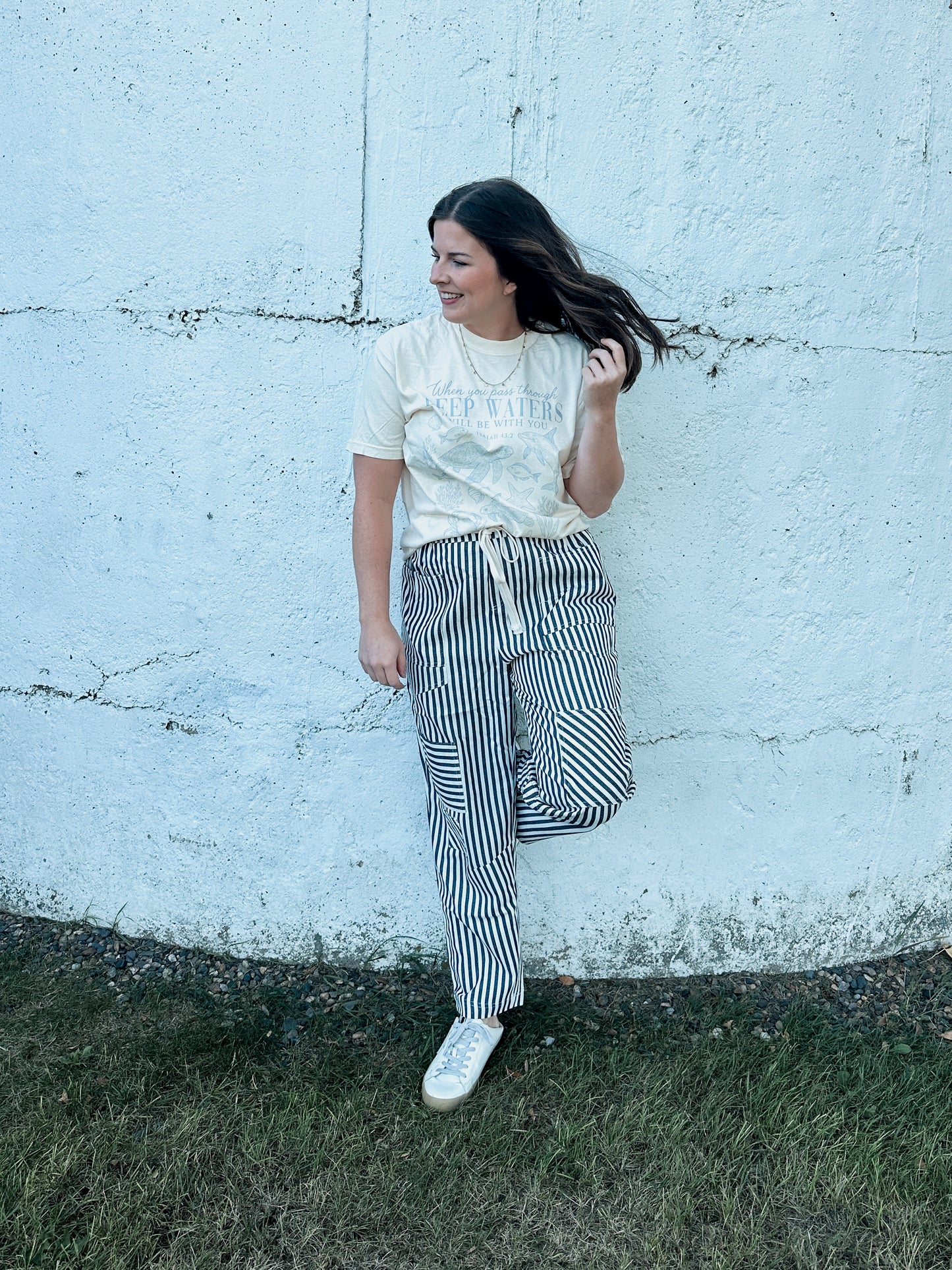 Navy Stripe Pants