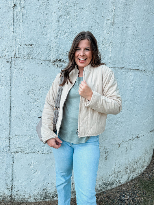 Cream Zip Jacket