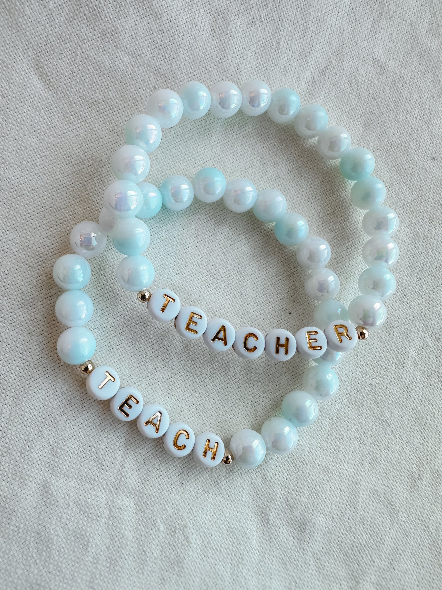 Pearly Blue Teach / Teacher Bracelet