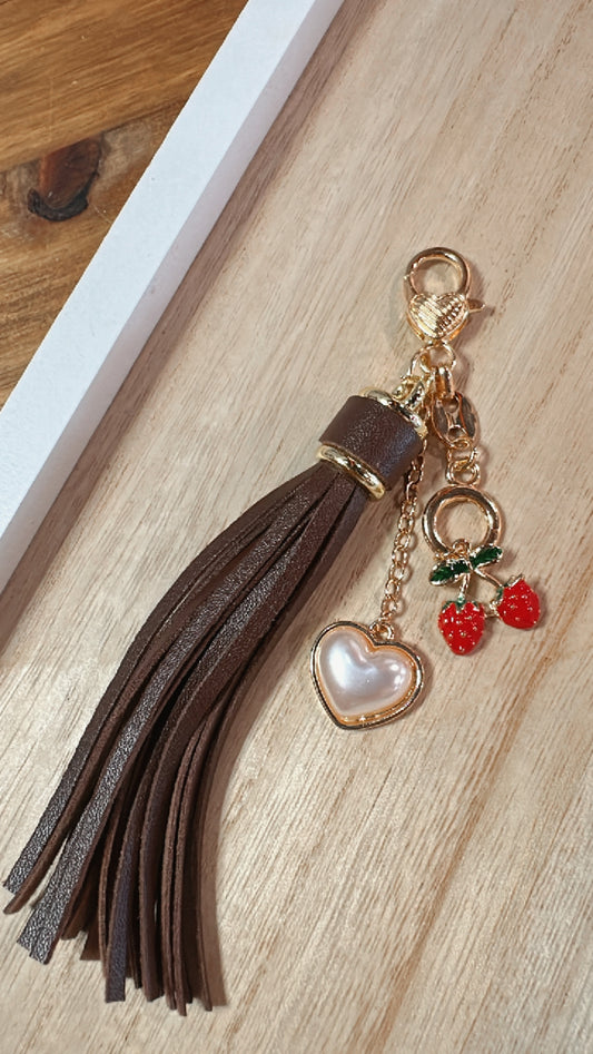 Strawberry Tassel Keychain