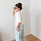 Ivory Knit Button Tee