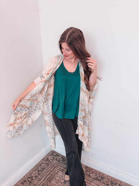 Flowy Aztec Kimono