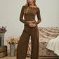 Brown Side Panel Lounge Pants