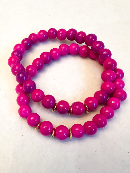 Pink Stretch Bracelet Set