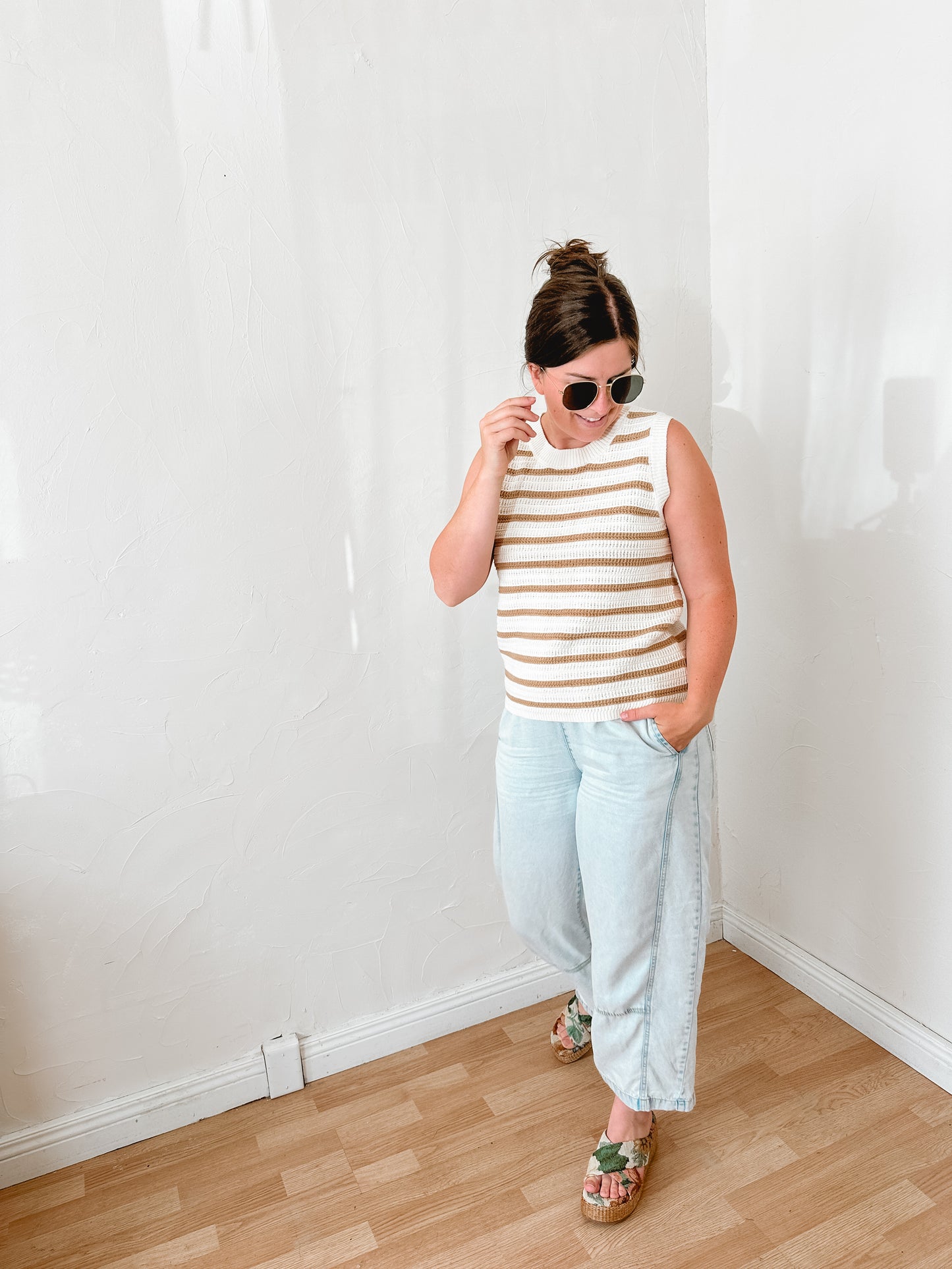 Striped Knit Sweater Tank