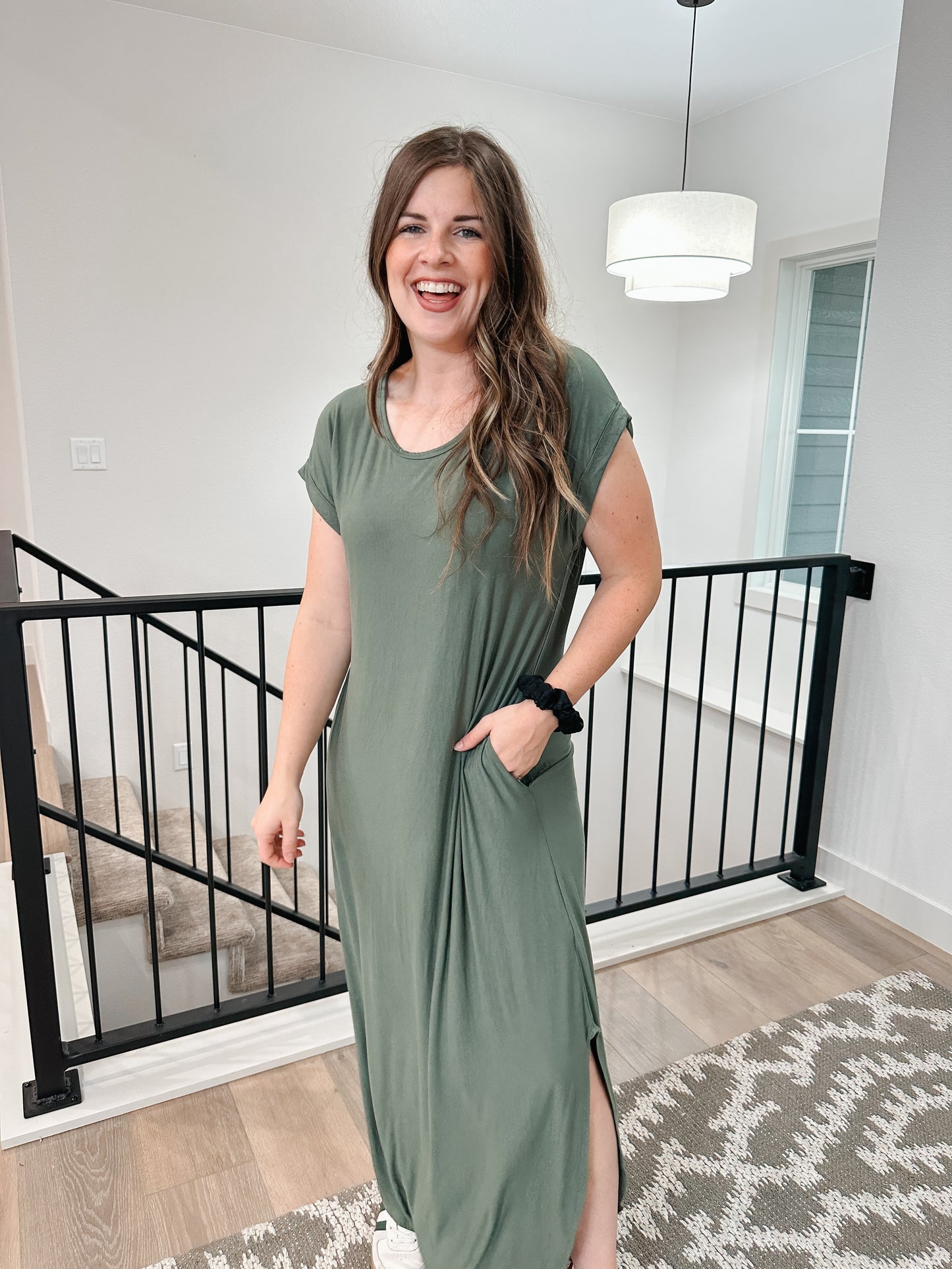 Soft Olive Maxi Dress