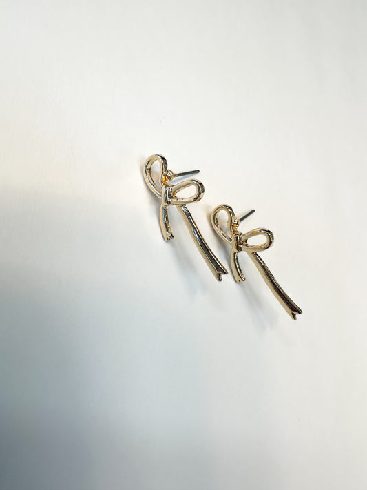 Gold Bow Earrings