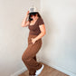 Brown Side Panel Lounge Pants