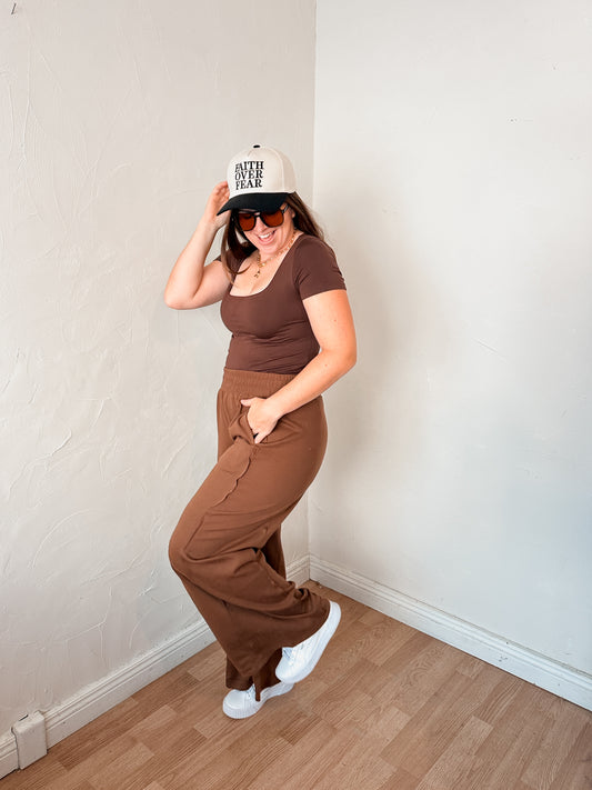 Brown Side Panel Lounge Pants
