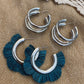 Silver Triple Hoop Earrings