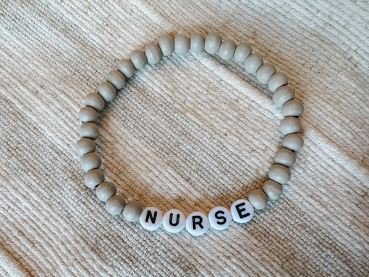 Grey Wood Nurse Bracelet