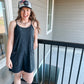 Washed Black Pocket Dress