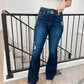 Double Button Flare Jeans