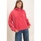 Deep Red Mineral Washed Button Front Sweatshirt