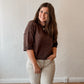 Brown Drop Shoulder Sweater