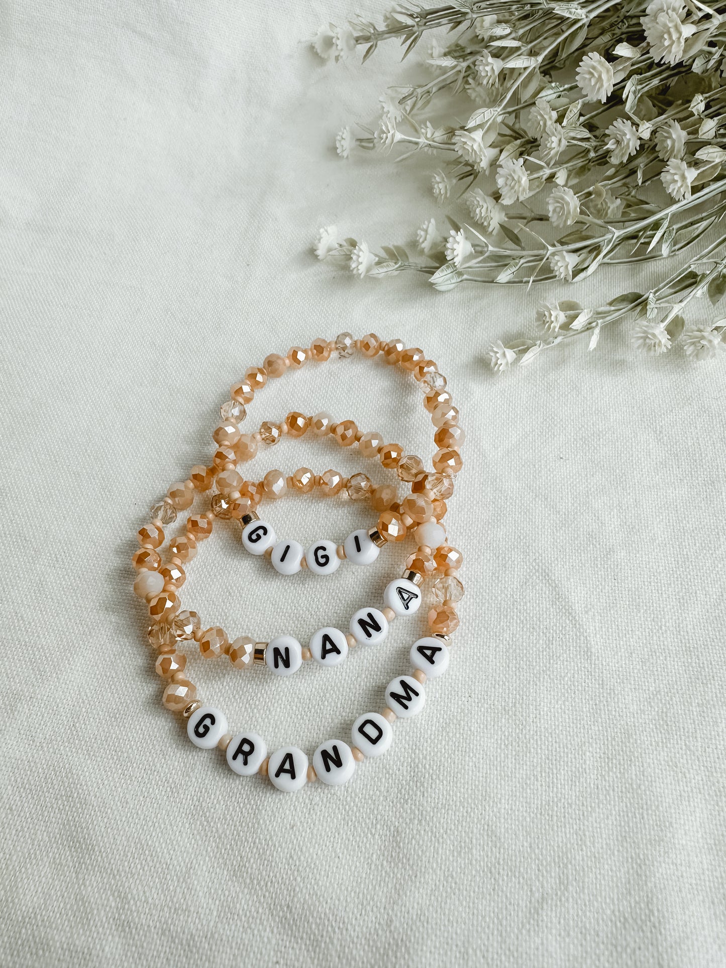 Nana / Gigi / Grandma Peachy Bracelet
