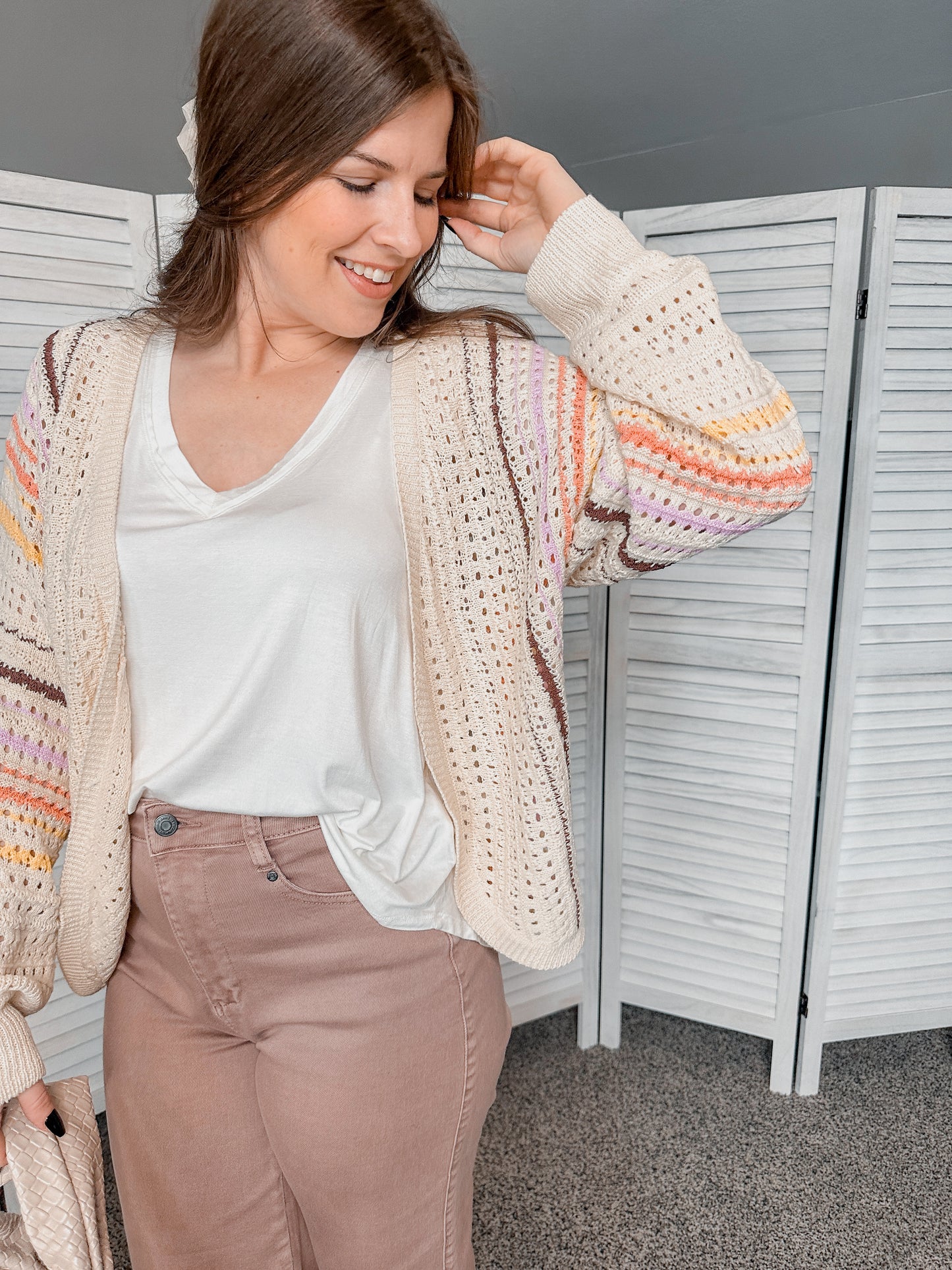 Stripe Crochet Cardigan