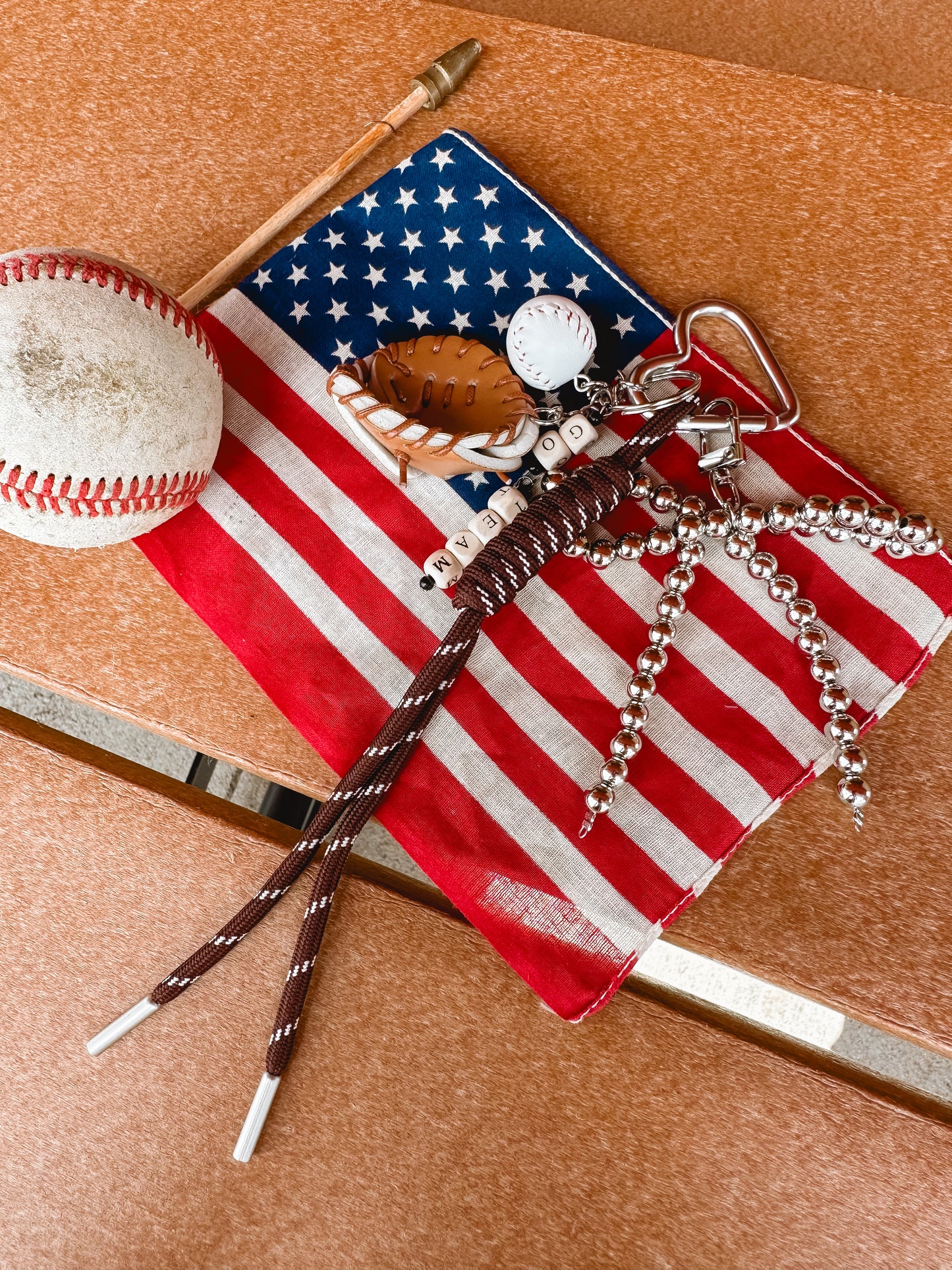 Go Team Baseball Bag Charm
