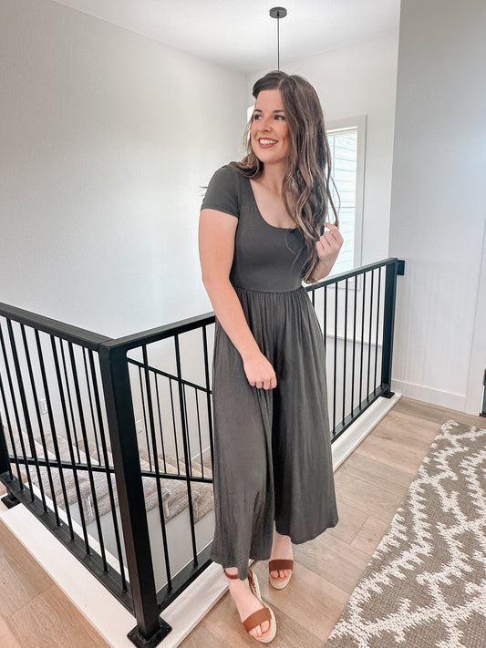 Olive Double Layered Jumpsuit