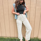 Oatmeal Stripe Linen Pants